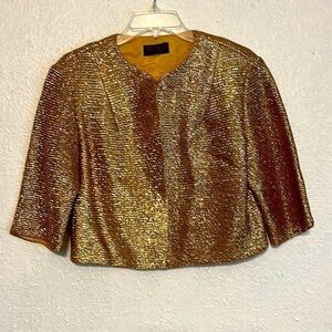Vintage Boutique Knits gold, cover-up, jacket, size medium